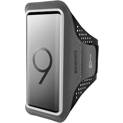 Mobiparts Comfort Fit Brassard Téléphone Samsung Galaxy S9 Plus Brassard Coque de Sport en Neoprène - Noir