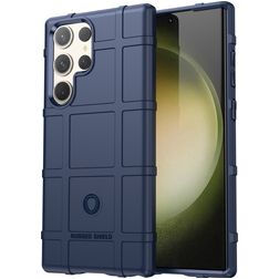 Mobigear Rugged Shield Coque Samsung Galaxy S24 Ultra Coque arrière en TPU Souple Anti-Chocs - Bleu