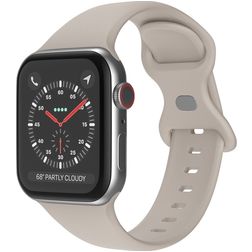 Mobigear Sport Dual Bracelet Silicone pour Apple Watch Fermeture à clou et passant - 49/46/45/44 mm - Taupe