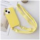 Mobigear Lanyard iPhone 14 Coque avec cordon en Silicone - Jaune