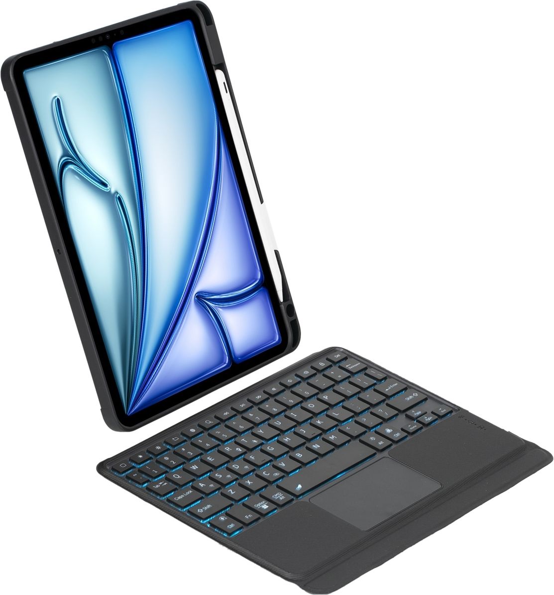 Porte Crayon Ipad 10eme Gen Clavier Bluetooth Rétroéclairé Pour IPad 10/11ème Génération - 7 Couleurs, Porte-Crayon, AZERTY - Bleu Coque Clavier AZERTY IPad