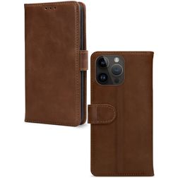 Mobilize Wallet iPhone 14 Pro Max Cuir véritable Étui Portefeuille - Marron