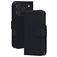 Mobiparts Wallet Housse iPhone 17 Pro MagSafe Etui en Cuir Véritable Porte-Monnaie - Noir