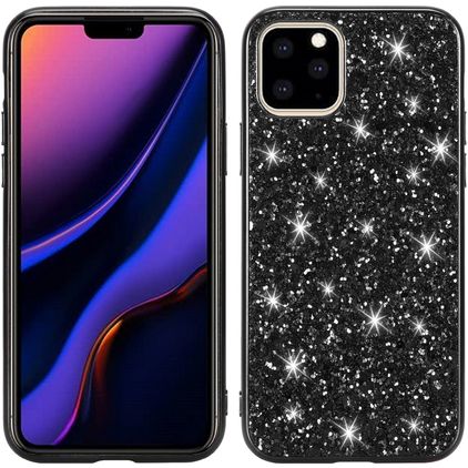 Mobigear Glitter iPhone 11 Plastique rigide Coque arrière - Noir