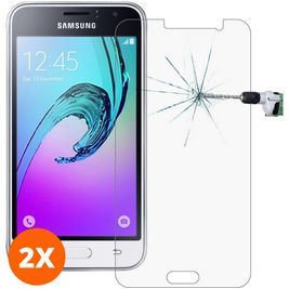 Mobigear Samsung Galaxy J1 (2016) Verre trempé Protection d'écran - Compatible Coque (Lot de 2)