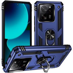 Mobigear Armor Ring Coque Xiaomi 13T Pro Coque arrière Rigide Anti-Chocs avec Anneau-Support - Bleu