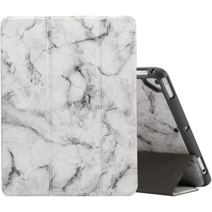 Mobigear Tri-Fold Marble Coque iPad 5 (2017) Etui + Porte-crayon - Gris