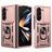 Mobigear Armor Ring Cam Slide Samsung Galaxy Z Fold 7 Plastique rigide Coque arrière Antichoc avec bague de maintien et cache caméra coulissant - Rose doré