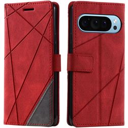 Mobigear Rhombus Housse Google Pixel 9 Pro Etui Porte-Monnaie - Rouge