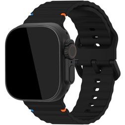 Mobilize Buckle Bracelet Silicone Apple Watch Fermeture boucle ardillon - 49/46/45/44 mm - Noir