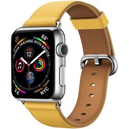 Mobigear Roma Bracelet Cuir Apple Watch Fermeture boucle ardillon - 49/46/45/44 mm - Cognac