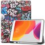 Mobigear Tri-Fold Gel Coque iPad 8 (2020) Etui en TPU,Similicuir + Porte-crayon - Grafitti