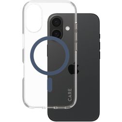 CARE by PanzerGlass Urban Combat iPhone 16 MagSafe Plastique rigide Coque arrière - Transparent / Bleu