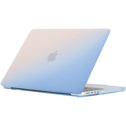 Mobigear Rainbow Matte MacBook Pro 16 Pouces (2021-2026) Coque - Bleu / Rose - Model A2485 / A2780 / A2991 / A3186 / A3428 / A3429