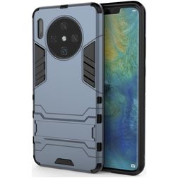 Mobigear Armor Stand Coque Huawei Mate 30 Coque arrière Rigide Anti-Chocs avec Support Amovible - Bleu Marin