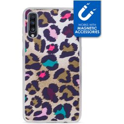 My Style Magneta Coque Samsung Galaxy A70 Coque arrière en TPU Souple - Leopard