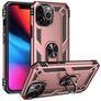 Mobigear Armor Ring Coque iPhone 14 Pro Coque arrière Rigide Anti-Chocs avec Anneau-Support - Rose doré