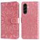 Mobigear Sunflower Housse Samsung Galaxy A57 Etui Porte-Monnaie - Rose doré
