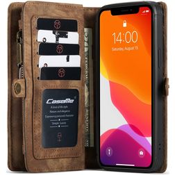Caseme 008 Housse iPhone 12 Etui avec Coque Détachable Porte-Monnaie - Marron