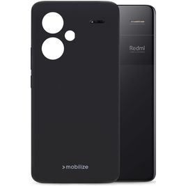 Mobilize Rubber Gelly Coque Xiaomi Redmi Note 13 Pro Plus Coque arrière en TPU Souple - Noir