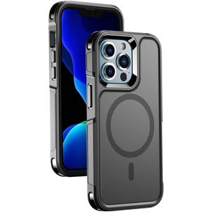 Mobigear Traveller Coque iPhone 13 Pro MagSafe Coque arrière Rigide Anti-Chocs - Noir