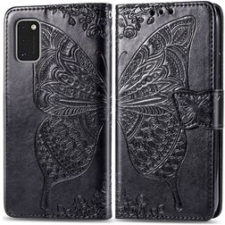 Mobigear Butterfly Housse Samsung Galaxy A41 Etui Porte-Monnaie - Noir