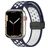 Mobigear Sport Plus Mag Bracelet Silicone Apple Watch Fermeture magnétique - 42/41/40/38 mm - Blanc / Bleu Marin