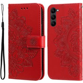 Mobigear Flowers Housse Samsung Galaxy S23 Etui Porte-Monnaie - Rouge