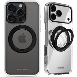 Mobilize 360 Rotating Ring Coque iPhone 15 Pro MagSafe Coque arrière Rigide avec Anneau-Support - Noir