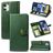 Mobigear Snap Button iPhone 12 Étui Portefeuille - Vert