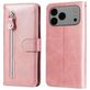 Mobigear Zipper Housse iPhone 17 Pro Max Etui Porte-Monnaie - Rose doré