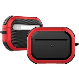 Mobigear Slim Armor Coque rigide antichoc pour Apple AirPods Pro 2 - Noir / Rouge