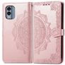 Mobigear Mandala Housse Nokia X30 Etui Porte-Monnaie - Rose doré
