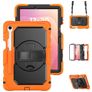 Mobigear SureGrip XGuard Coque Samsung Galaxy Tab S11 Coque arrière en Plastique rigide,Silicone + Porte-crayon + Bandoulière + Support Amovible - Orange