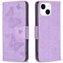 Mobigear Butterfly Housse iPhone 15 Etui Porte-Monnaie - Violet