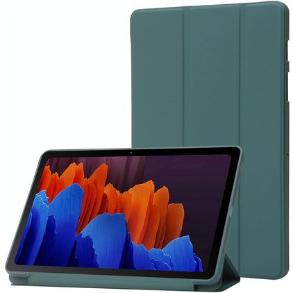 Mobigear Tri-Fold Gel Samsung Galaxy Tab S11 TPU / Similicuir Étui - Vert foncé