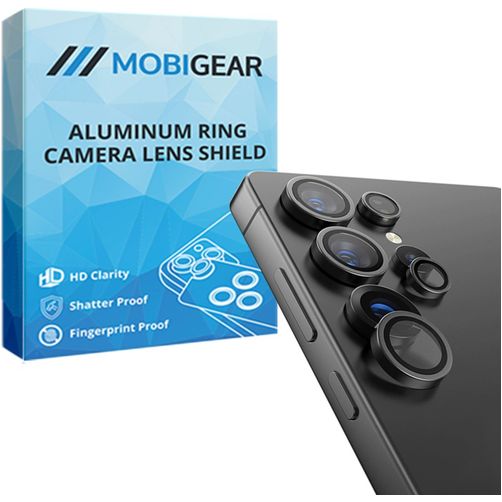 Mobigear Single Samsung Galaxy S25 Ultra Verre trempé Protection Objectif Caméra - Compatible Coque - Noir