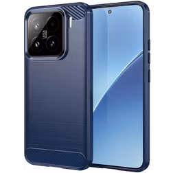 Mobigear Brushed Slim Coque Xiaomi 15 Coque arrière en TPU Souple - Dark Blue