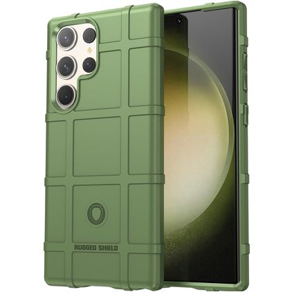 Mobigear Rugged Shield Coque Samsung Galaxy S24 Ultra Coque arrière en TPU Souple Anti-Chocs - Vert