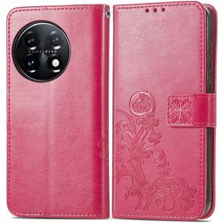Mobigear Clover Housse OnePlus 11 Etui Porte-Monnaie - Rose