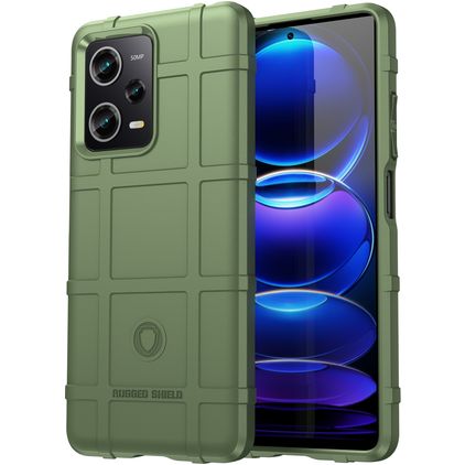 Mobigear Rugged Shield Coque POCO X5 Pro Coque arrière en TPU Souple Anti-Chocs - Vert