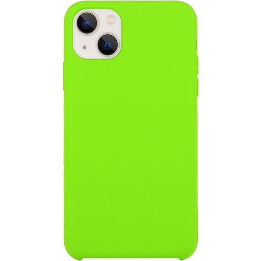 Mobigear Rubber Touch Coque iPhone 15 Plus Coque arrière en Silicone - Citron vert