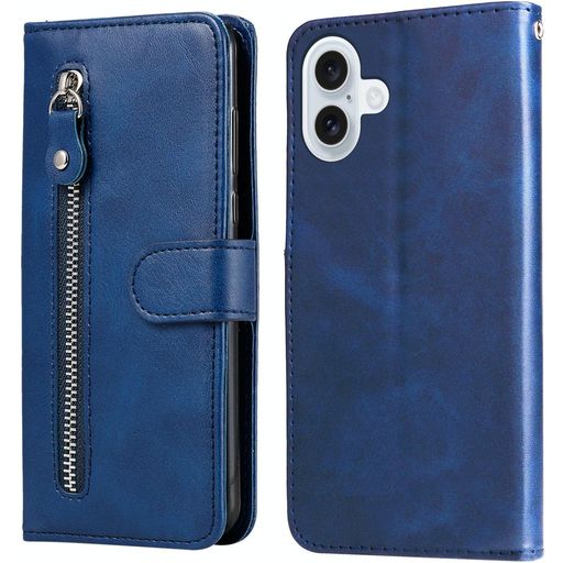 Mobigear Zipper Housse iPhone 17 Etui Porte-Monnaie - Bleu