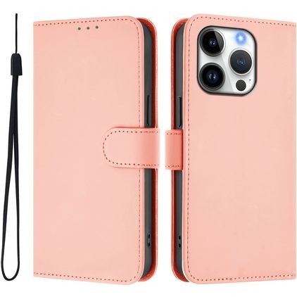 Mobigear Urban Wallet Housse iPhone 16 Pro Etui Porte-Monnaie - Rose