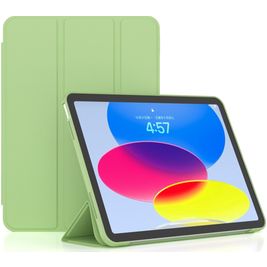 Mobigear Tri-Fold Gel Coque iPad 10 (2022) Etui en TPU,Similicuir - Vert