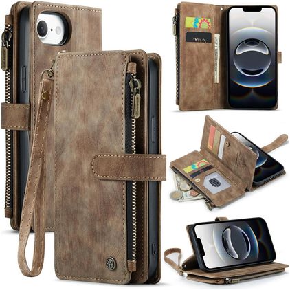 CaseMe C30 Housse iPhone 17e Etui Porte-Monnaie - Marron