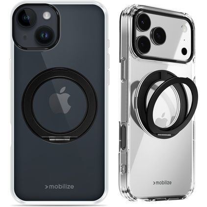 Mobilize 360 Rotating Ring Coque iPhone 13 MagSafe Coque arrière Rigide avec Anneau-Support - Noir