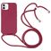 Mobigear Lanyard iPhone 16 Coque avec cordon en Silicone - Rouge