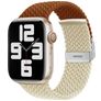 Mobigear Braided Dual Bracelet Nylon Apple Watch Fermeture à pince - 49/46/45/44 mm - Marron / Lumière stellaire