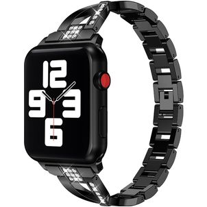 Mobigear Prague Bracelet Acier Apple Watch Fermeture boucle déployante - 49/46/45/44 mm - Noir
